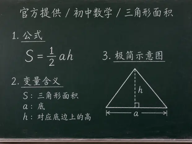 初中数学公式合集 01 - [官方提供] 初中数学公式 07：三角形面积