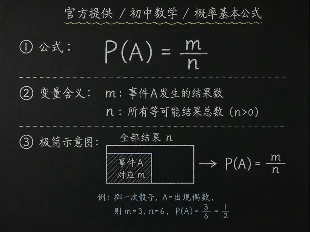 初中数学公式合集 01 - [官方提供] 初中数学公式 16：概率基本公式