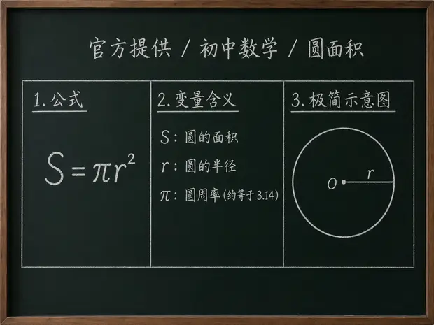 初中数学公式合集 01 - [官方提供] 初中数学公式 08：圆面积
