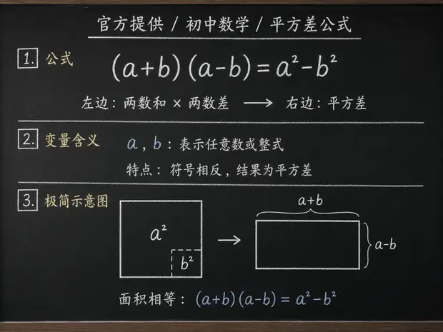 初中数学公式合集 01 - [官方提供] 初中数学公式 01：平方差公式