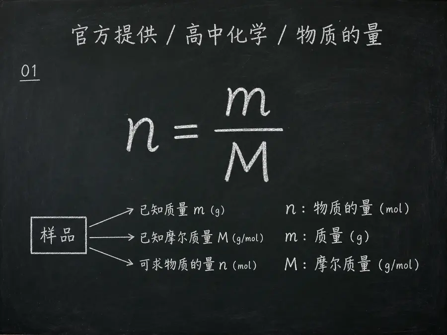 高中化学公式合集 11 - [官方提供] 高中化学公式 01：物质的量