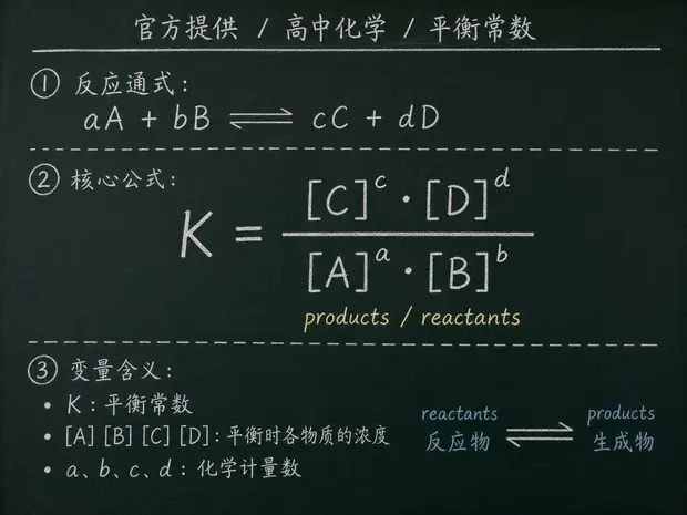 高中化学公式合集 11 - [官方提供] 高中化学公式 07：平衡常数