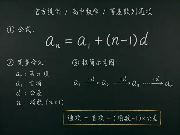 高中数学公式合集 07 - [官方提供] 高中数学公式 01：等差数列通项