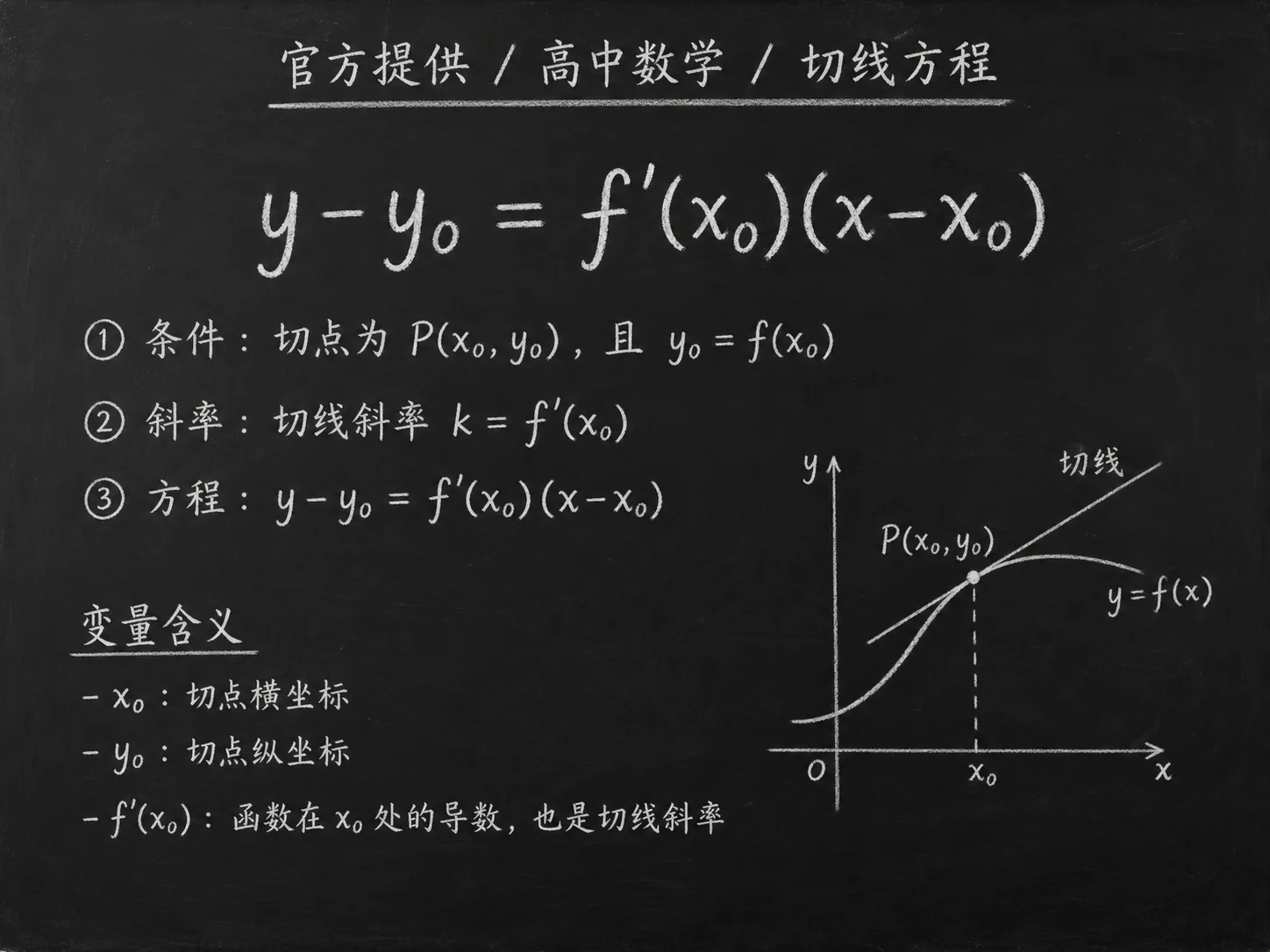 高中数学公式合集 07 - [官方提供] 高中数学公式 15：切线方程