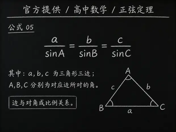 高中数学公式合集 07 - [官方提供] 高中数学公式 05：正弦定理