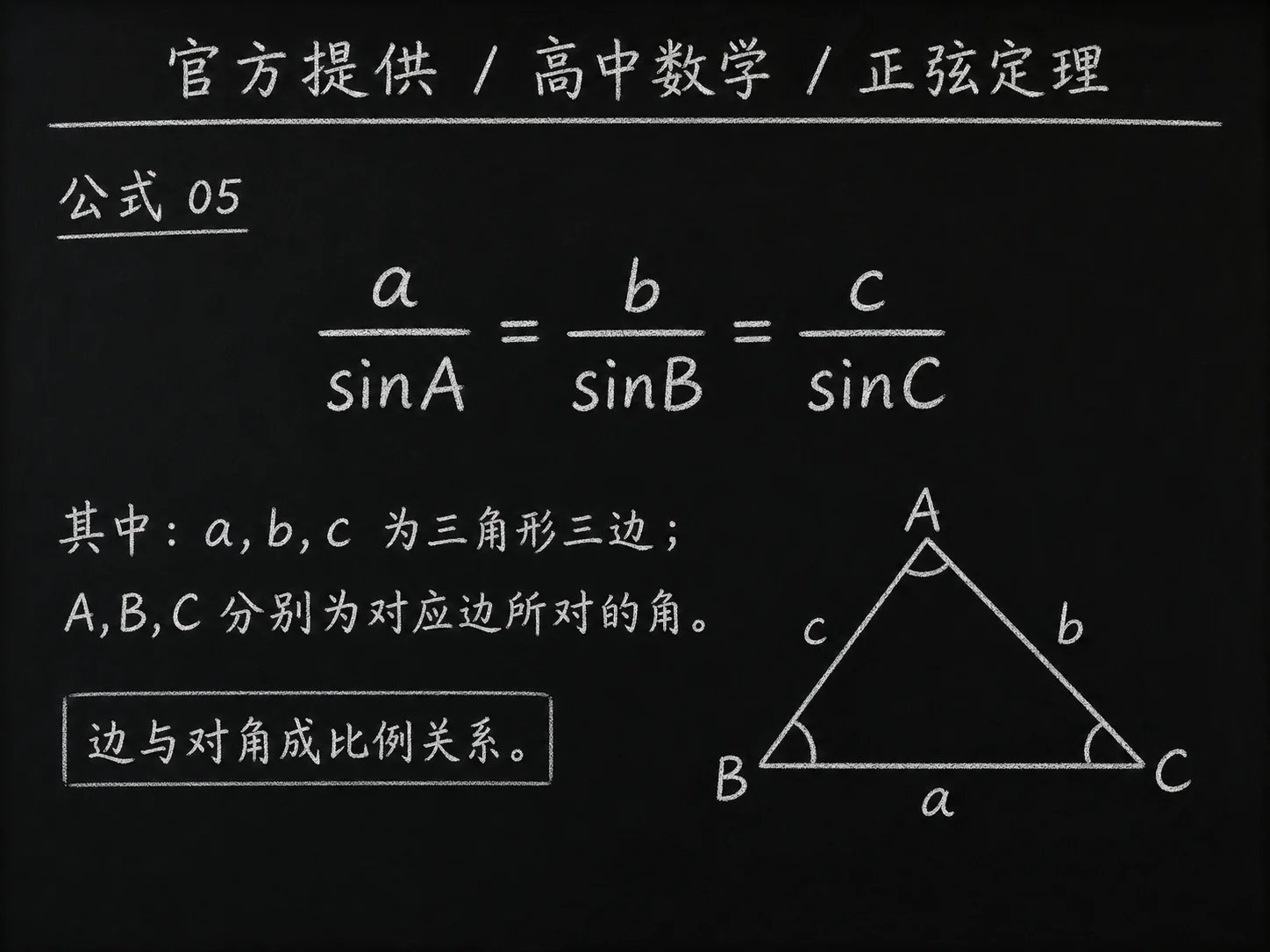 高中数学公式合集 07 - [官方提供] 高中数学公式 05：正弦定理
