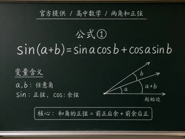 高中数学公式合集 07 - [官方提供] 高中数学公式 07：两角和正弦