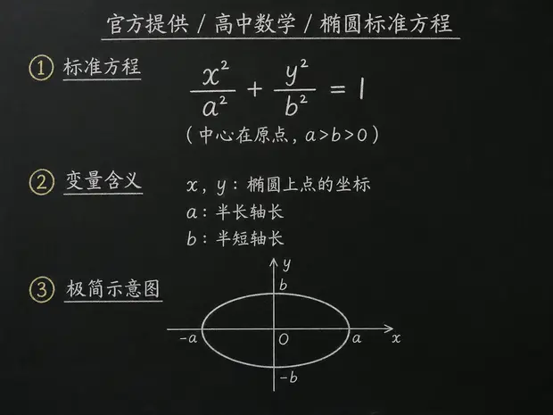 高中数学公式合集 07 - [官方提供] 高中数学公式 20：椭圆标准方程
