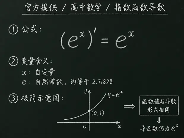 高中数学公式合集 07 - [官方提供] 高中数学公式 13：指数函数导数