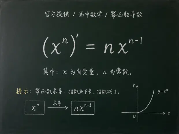 高中数学公式合集 07 - [官方提供] 高中数学公式 12：幂函数导数