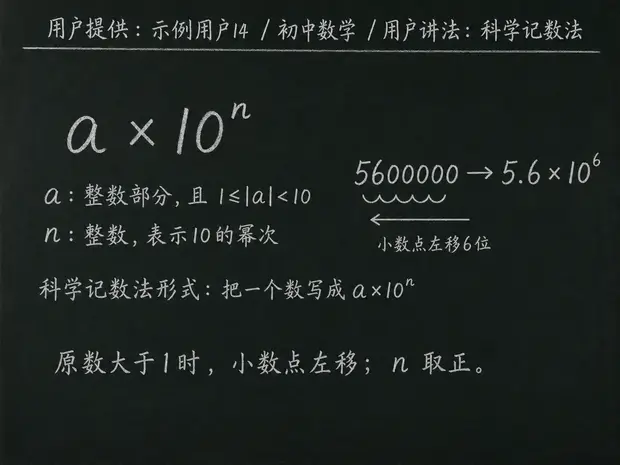 初中数学公式合集 02 - [用户提供：示例用户14] 初中数学公式 34：用户讲法：科学记数法