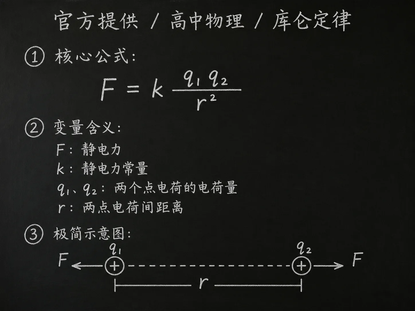 高中物理公式合集 09 - [官方提供] 高中物理公式 14：库仑定律