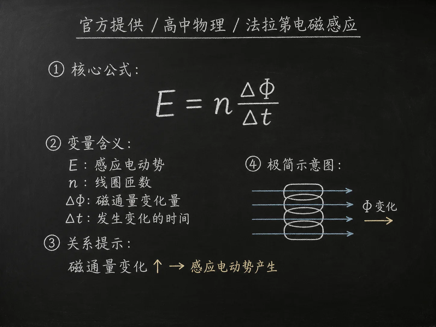 高中物理公式合集 09 - [官方提供] 高中物理公式 20：法拉第电磁感应