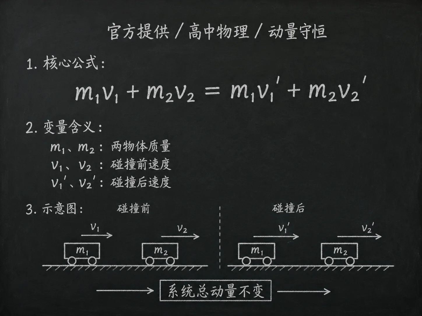 高中物理公式合集 09 - [官方提供] 高中物理公式 10：动量守恒