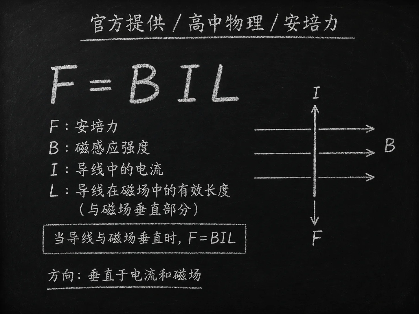 高中物理公式合集 09 - [官方提供] 高中物理公式 19：安培力