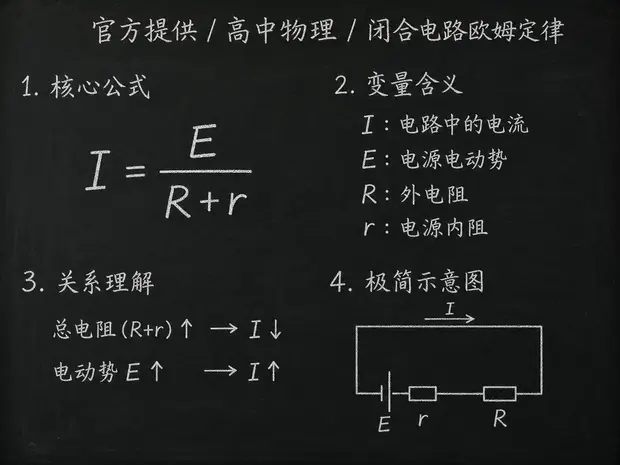 高中物理公式合集 09 - [官方提供] 高中物理公式 17：闭合电路欧姆定律