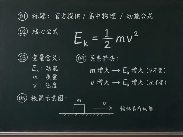 高中物理公式合集 09 - [官方提供] 高中物理公式 05：动能公式