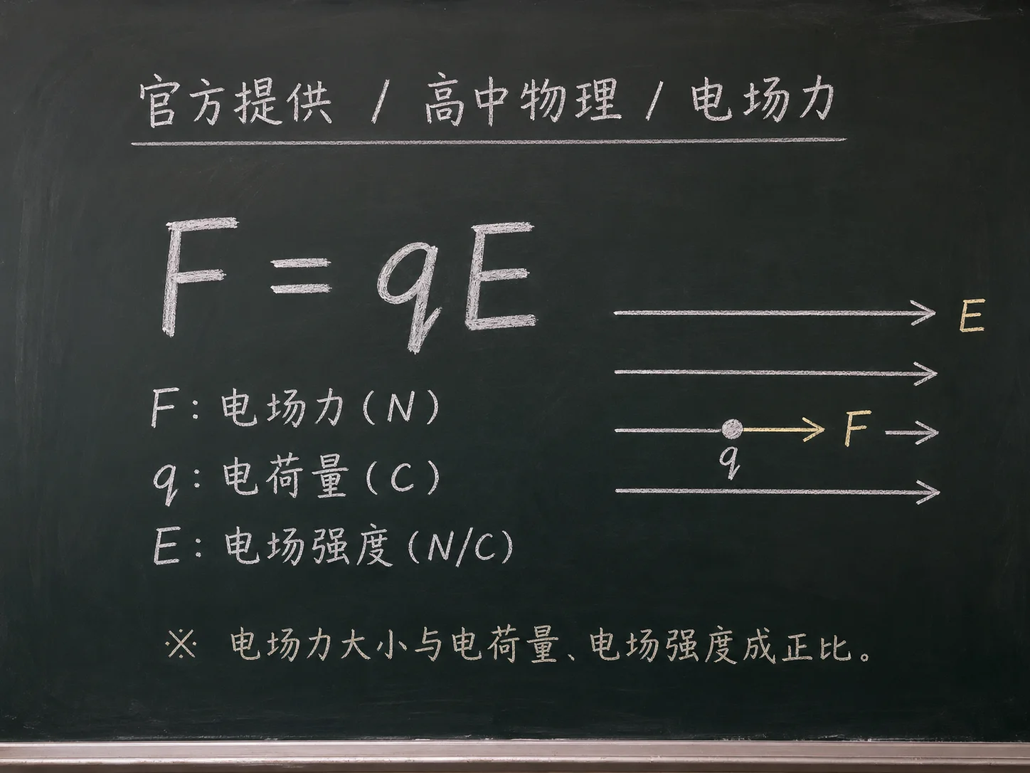 高中物理公式合集 09 - [官方提供] 高中物理公式 13：电场力
