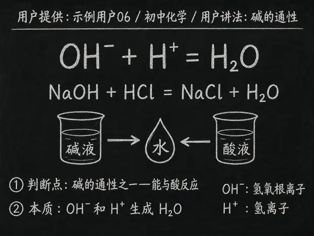 初中化学公式合集 06 - [用户提供：示例用户06] 初中化学公式 26：用户讲法：碱的通性