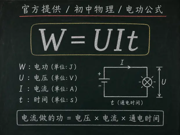 初中物理公式合集 03 - [官方提供] 初中物理公式 12：电功公式