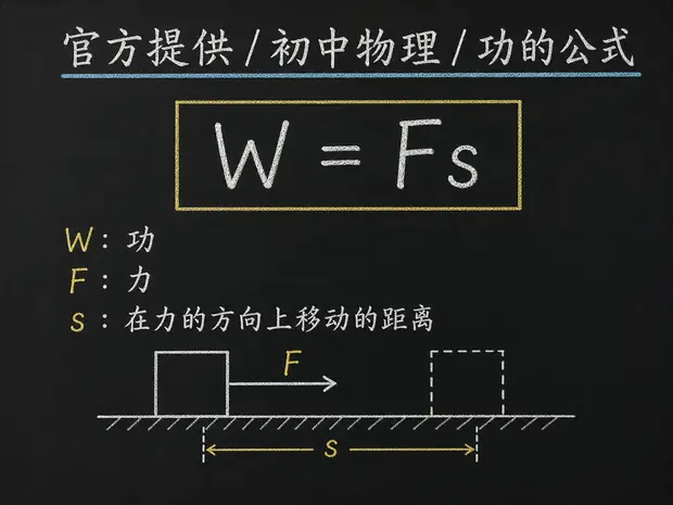 初中物理公式合集 03 - [官方提供] 初中物理公式 07：功的公式