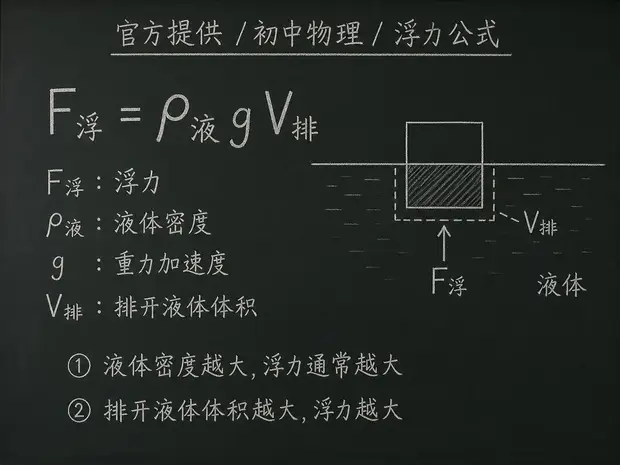 初中物理公式合集 03 - [官方提供] 初中物理公式 06：浮力公式