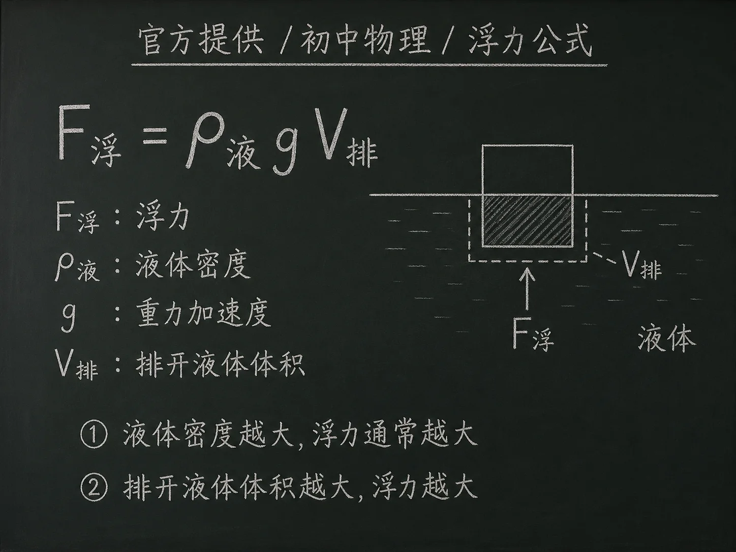 初中物理公式合集 03 - [官方提供] 初中物理公式 06：浮力公式