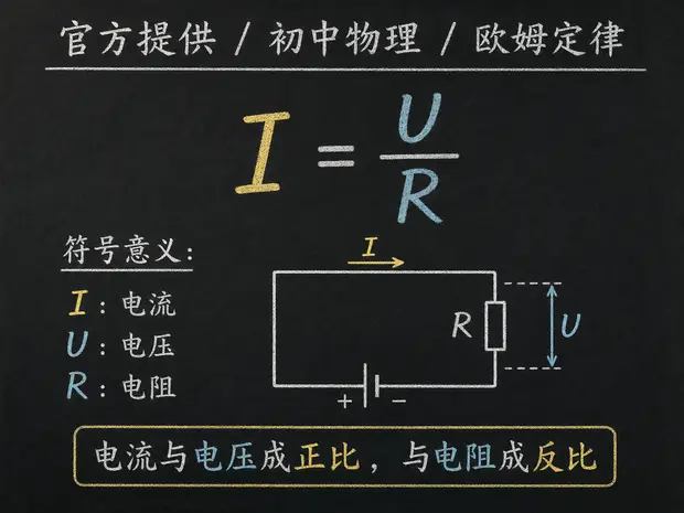 初中物理公式合集 03 - [官方提供] 初中物理公式 11：欧姆定律