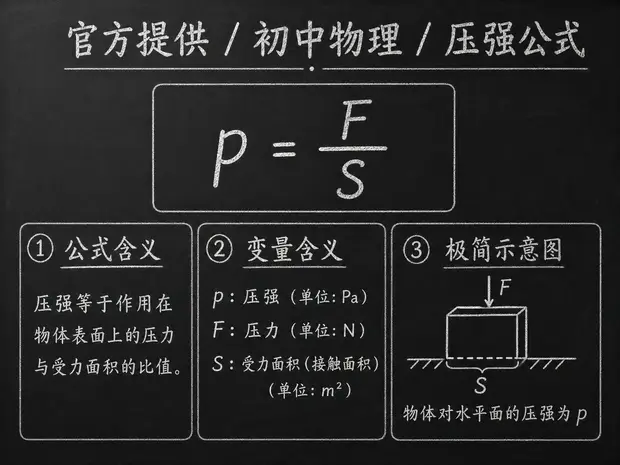 初中物理公式合集 03 - [官方提供] 初中物理公式 04：压强公式
