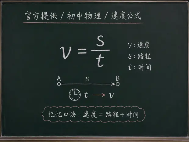 初中物理公式合集 03 - [官方提供] 初中物理公式 01：速度公式