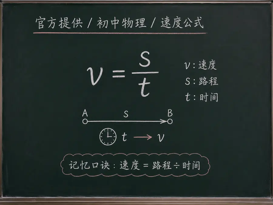 初中物理公式合集 03 - [官方提供] 初中物理公式 01：速度公式