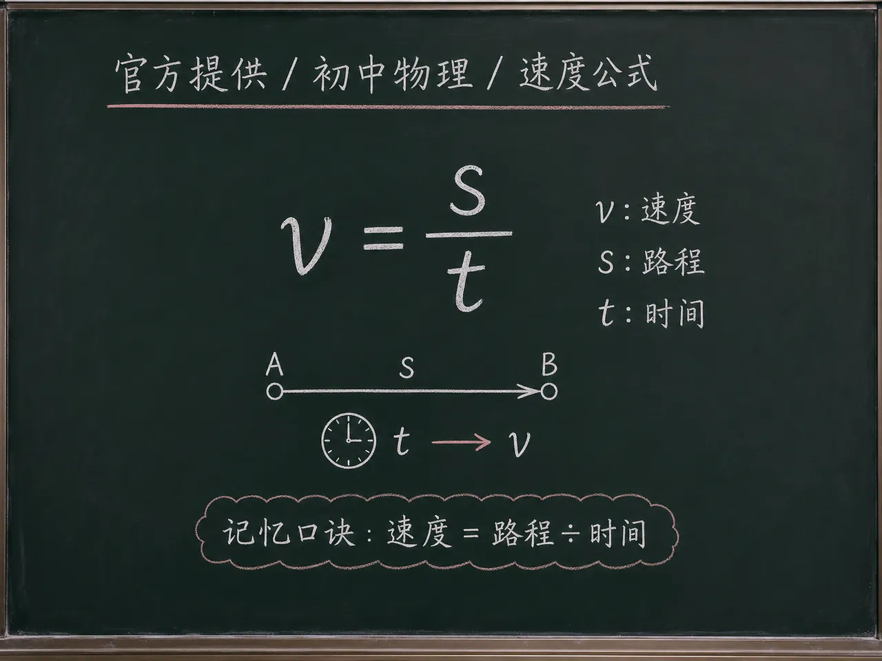 初中物理公式合集 03 - [官方提供] 初中物理公式 01：速度公式