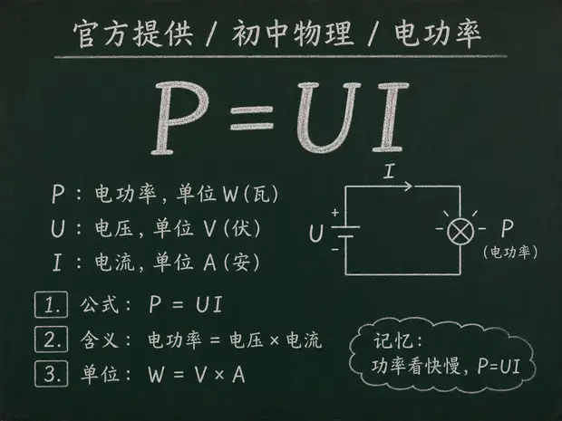 初中物理公式合集 03 - [官方提供] 初中物理公式 13：电功率