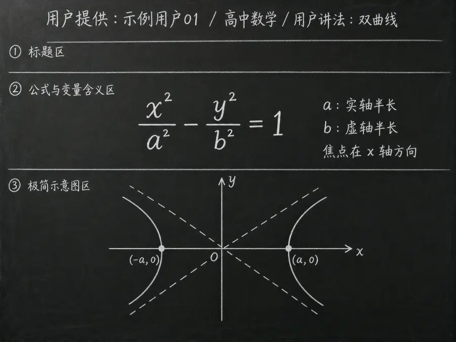 高中数学公式合集 08 - [用户提供：示例用户01] 高中数学公式 21：用户讲法：双曲线