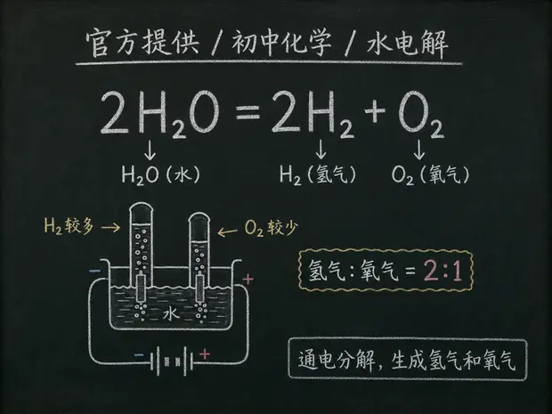 初中化学公式合集 05 - [官方提供] 初中化学公式 09：水电解