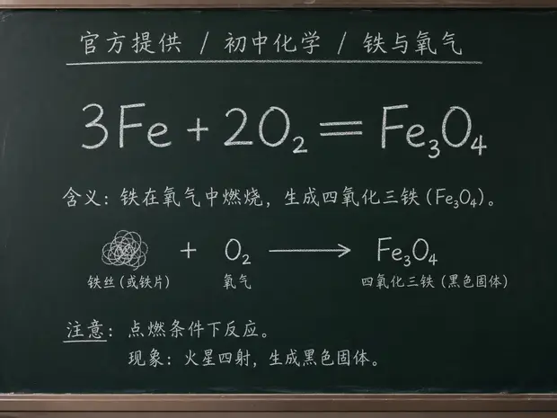 初中化学公式合集 05 - [官方提供] 初中化学公式 14：铁与氧气