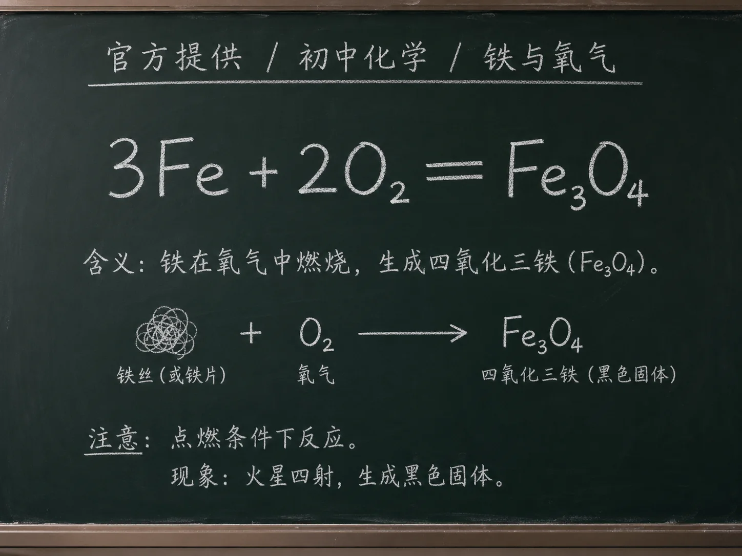 初中化学公式合集 05 - [官方提供] 初中化学公式 14：铁与氧气