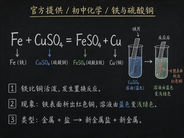 初中化学公式合集 05 - [官方提供] 初中化学公式 17：铁与硫酸铜