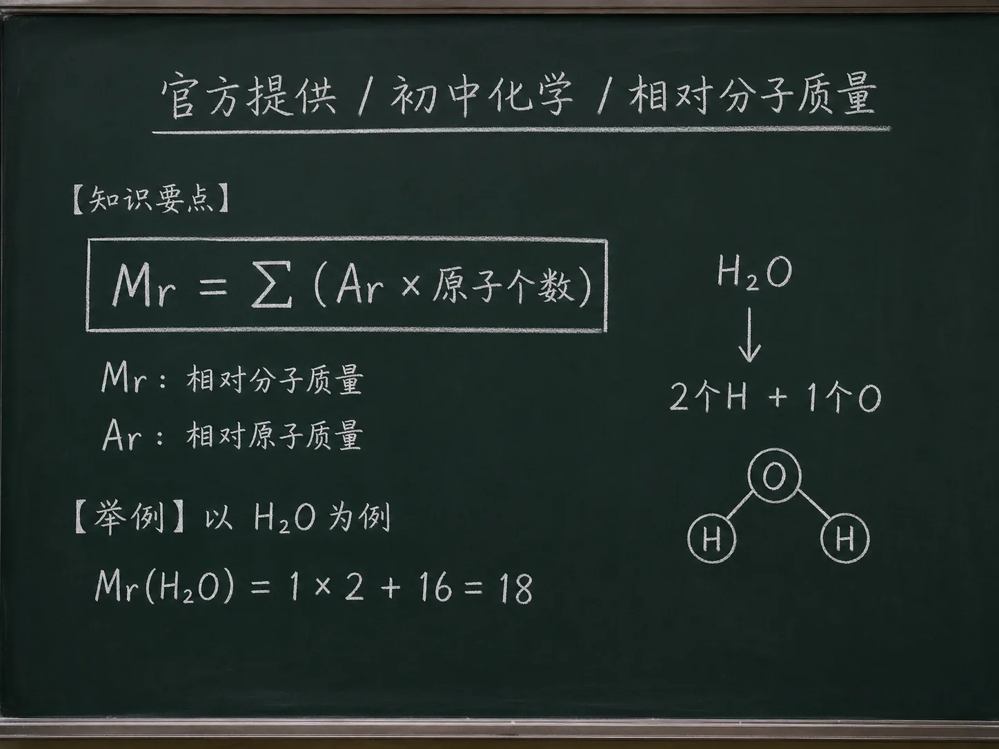 初中化学公式合集 05 - [官方提供] 初中化学公式 02：相对分子质量